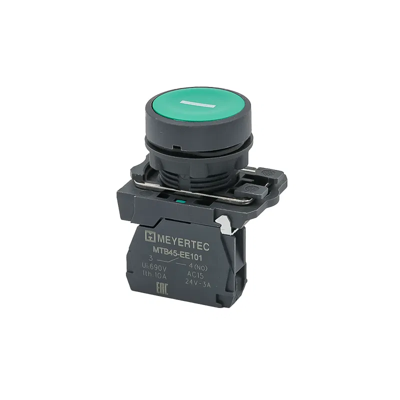 Кнопка плоская маркировка "I" 1NO IP65 пластик MTB5-AA31521 зел. ОВЕН 137239