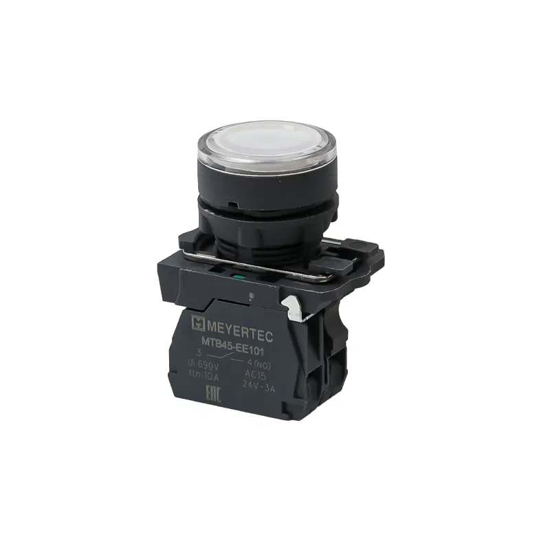 Кнопка с подсветкой 1NO 24В AC/DC IP65 пластик MTB5-AW31711 бел. ОВЕН 137273