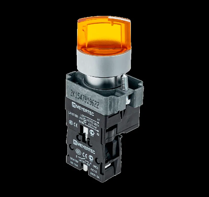 Переключатель с LED подсветкой 24В AC/DC желт. 3 полож. 1NO фикс. мет. MTB2-BK3561 ОВЕН 58221