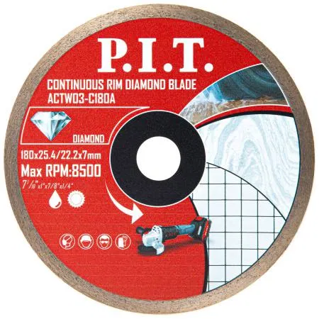 Диск отрезной алмазный сплошной 180х25.4/22.2х1.6мм P.I.T. ACTW03-C180A