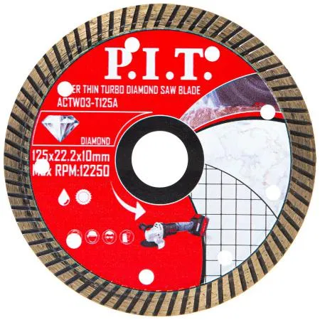 Диск отрезной алмазный Turbo 125х22.2х1.4мм P.I.T. ACTW03-T125A