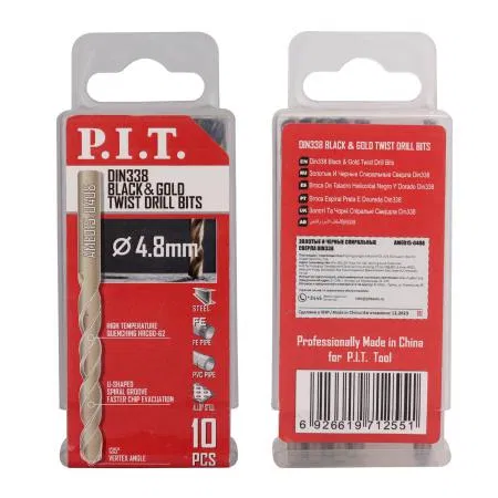 Сверло по металлу 4.8х86мм 135град. трехгранный хвостовик (уп.10шт) P.I.T AMED15-0408 P.I.T.
