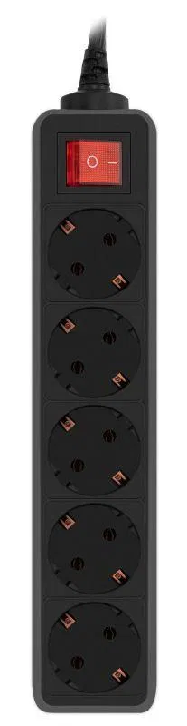 Удлинитель с сетевым фильтром 5х3м Pet AP01006-3-B черн. (пакет ПЭ) PC PET 619894