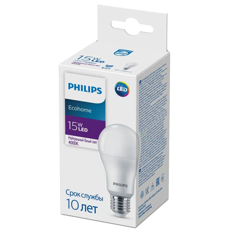 Ecohome LED Bulb 15W 1450lm E27 840 RCA Philips 929002305217