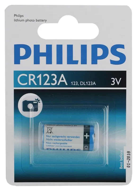 Элемент питания литиевый CR123 3В Philips Б0066246 PHILIPS Элементы питания