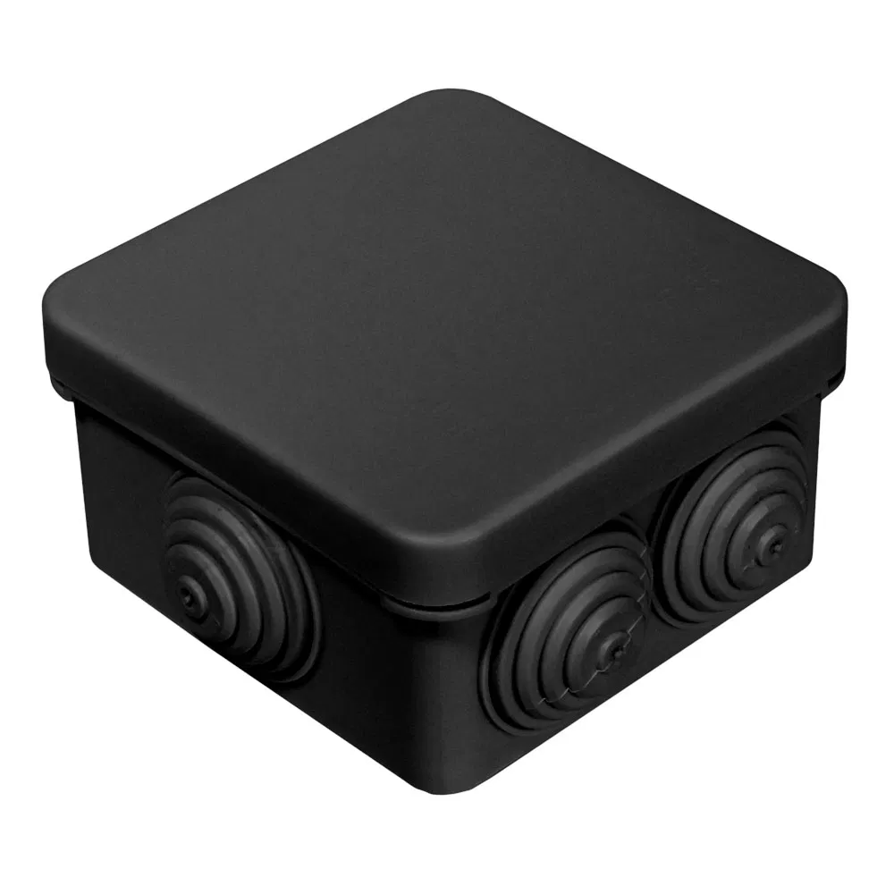 Distribution box 40-0200-9005e for o/p halogen-free (HF) black 70x70x40 (1pc/pkg) Promrukav