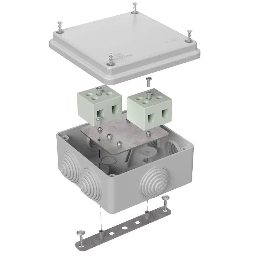 Fire-resistant box for o/p 40-0300-FR10.0-4 E15-E120 RAL7035 100x100x50 (14 pcs/box) Promrukav 40-0300-7035-FR10.0-4