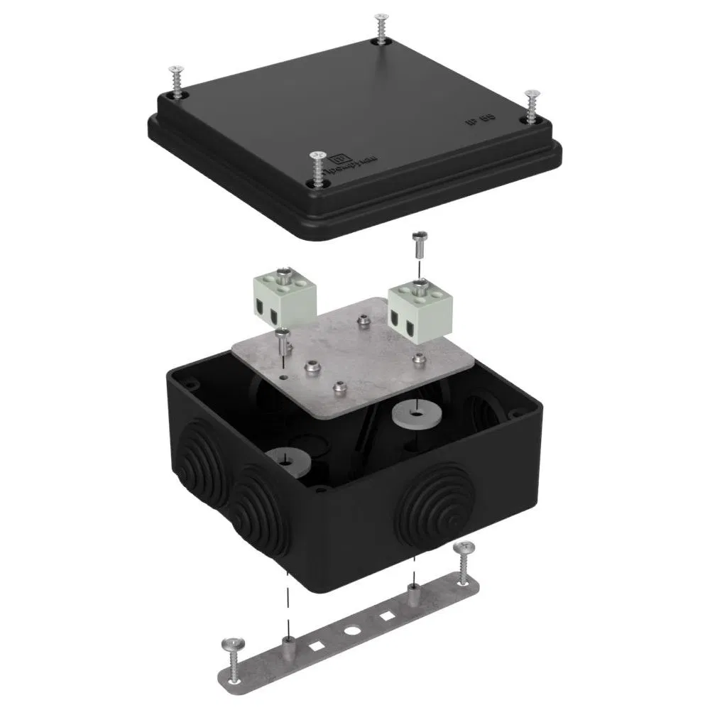 Fire-resistant box for o/p 40-0300-FR2.5-4 E15-E120 RAL9005 100x100x50 (14 pcs/box) Promrukav 40-0300-9005-FR2.5-4