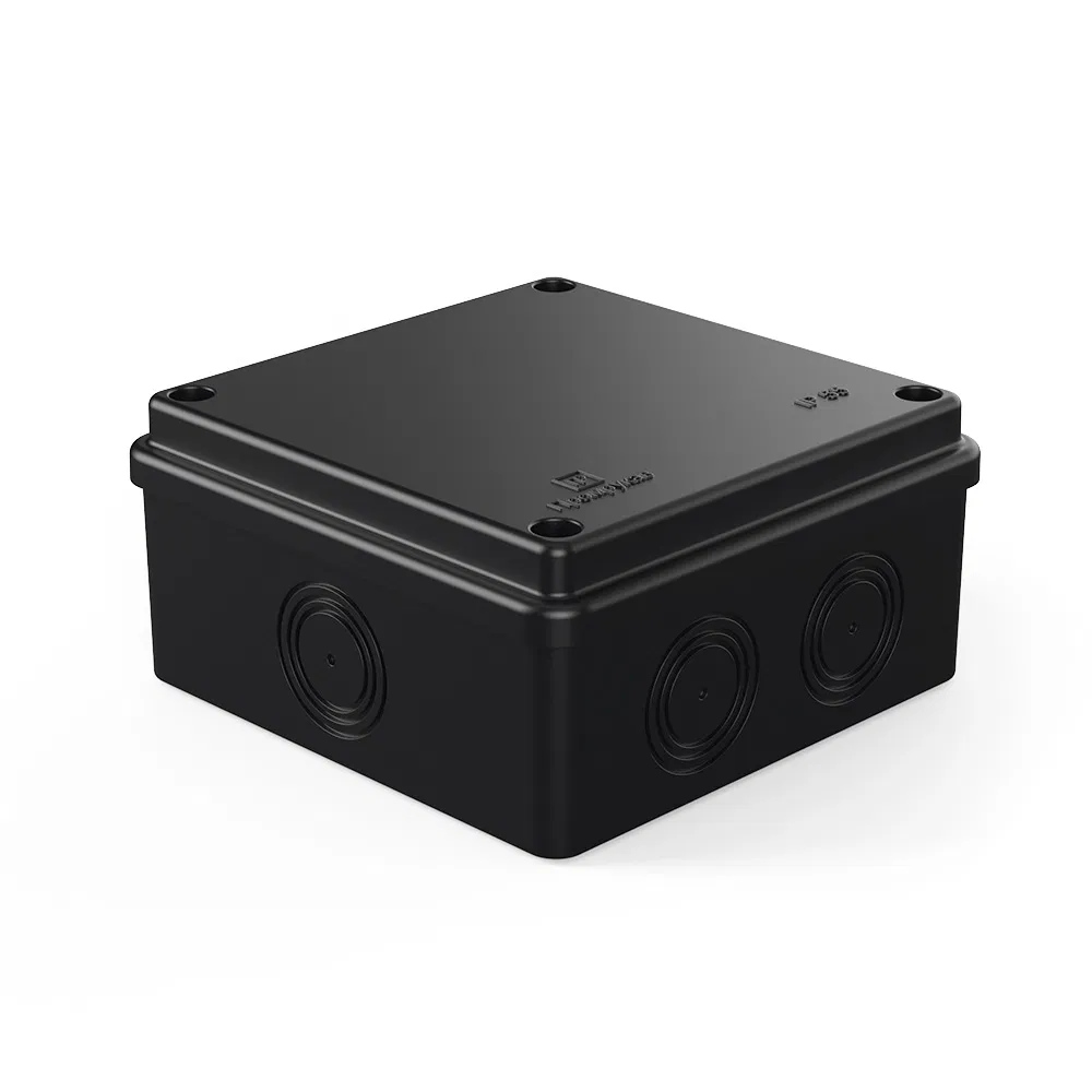 Distribution box 40-0301-9005m halogen-free (HF) black 100x100x50 b/g (8pcs/pack) Promrukav