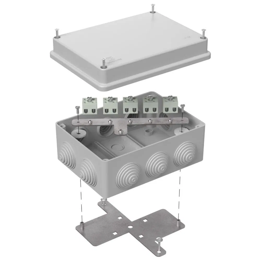 耐火接线盒用于 o/p 40-0310-FR2.5-10 E15-E120 RAL7035 150x110x70 (6 шт/кор) Промрукав 40-0310-7035-FR2.5-10