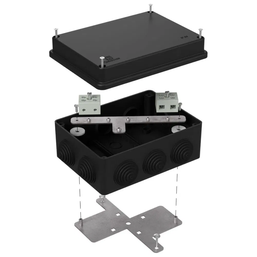 耐火接线盒用于 o/p 40-0310-FR10.0-4 E15-E120 RAL9005 150х110х70 (6 шт/кор) Промрукав 40-0310-9005-FR10.0-4