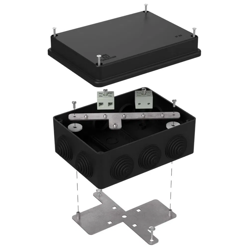 耐火接线盒用于 o/p 40-0310-FR6.0-4 E15-E120 RAL9005 150х110х70 (6 шт/кор) Промрукав 40-0310-9005-FR6.0-4