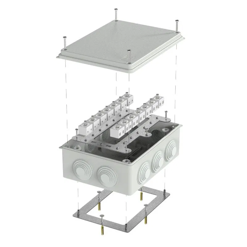 Fireproof box OP 200x150x75 40-0320-FR6.0-28 E15-E120 RAL7035 Promrukav 40-0320-7035-FR6.0-28