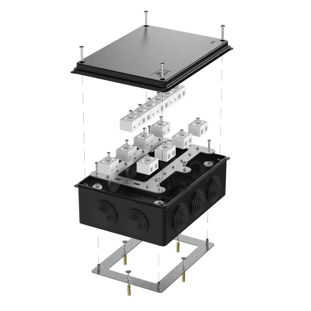 Fire-resistant box for o/p 40-0320-FR10.0-28 E15-E120 RAL9005 200x150x75 (5 pcs/box) Promrukav 40-0320-9005-FR10.0-28