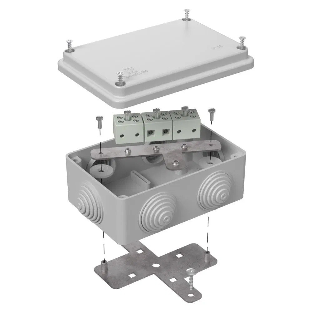 Fire-resistant box for o/p 40-0340-FR6.0-6 E15-E120 RAL7035 120x80x50 (23 pcs/box) Promrukav 40-0340-7035-FR6.0-6
