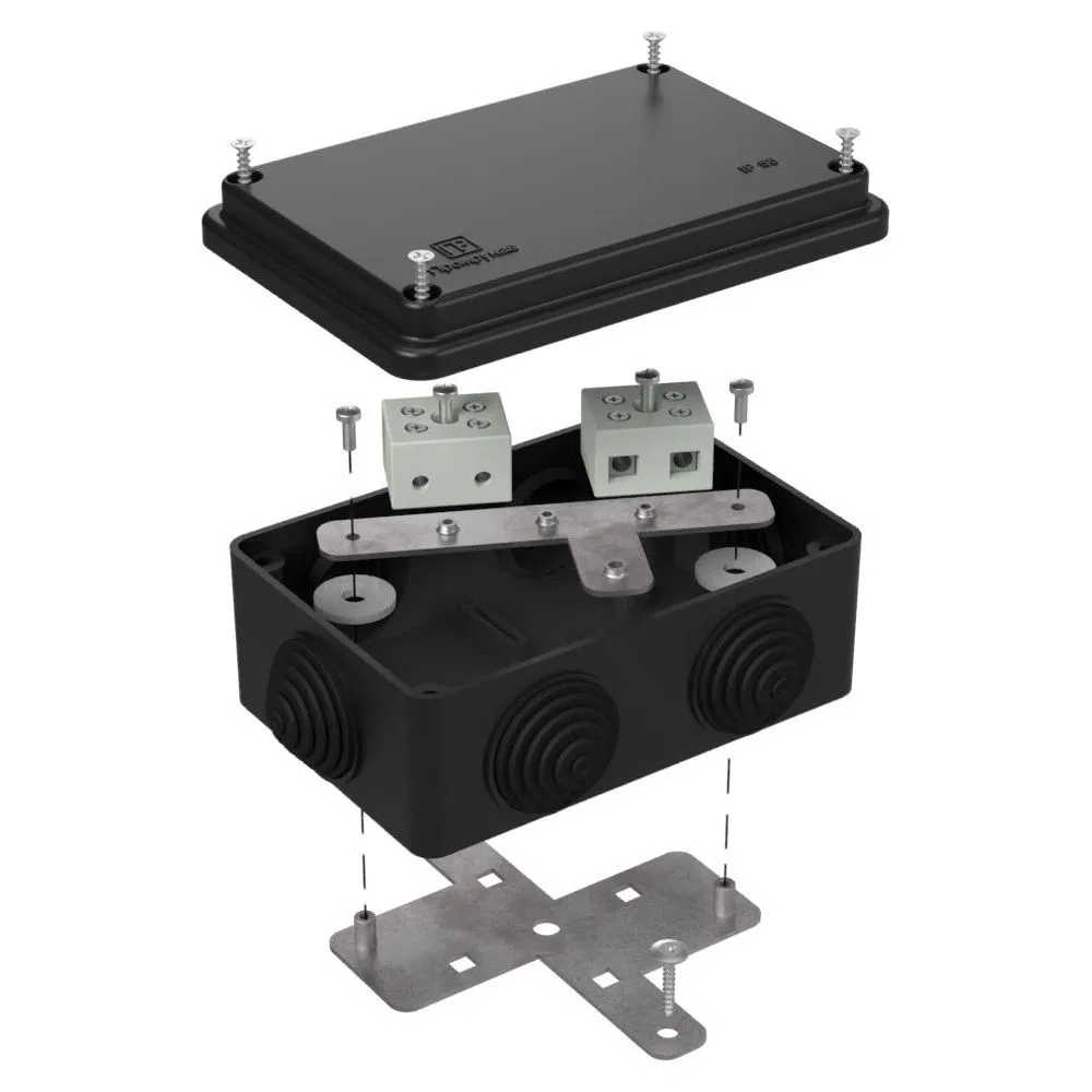 Fire-resistant box for o/p 40-0340-FR10.0-4 E15-E120 RAL9005 120x80x50 (23 pcs/box) Promrukav 40-0340-9005-FR10.0-4