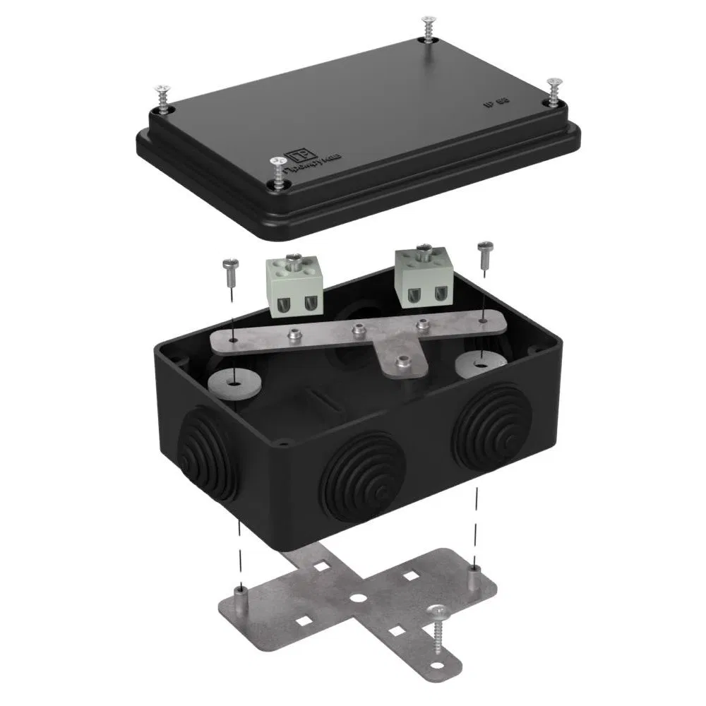Коробка огнестойкая для о/п 40-0340-FR2.5-4 Е15-Е120 RAL9005 120х80х50 (23 шт/кор) Промрукав 40-0340-9005-FR2.5-4