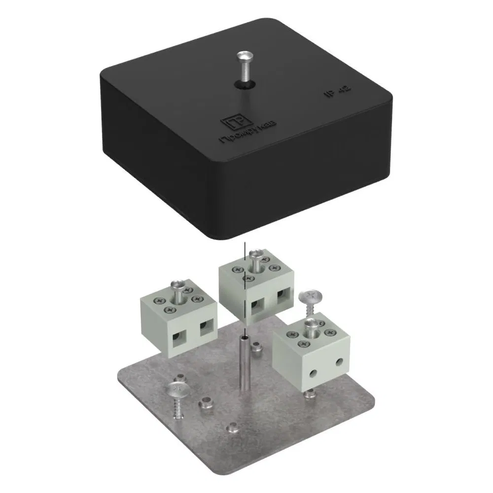 Fire-resistant box for cable duct 40-0450-FR6.0-6 E15-E120 RAL9005 75x75x30 (87 pcs/box) Promrukav 40-0450-9005-FR6.0-6