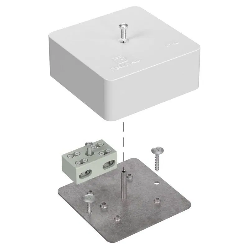 Коробка разветвительная огнестойкая 75х75х30 E15-Е60 RAL9003 для кабель-канала Промрукав 40-0450-FR6.0-4-2-Р