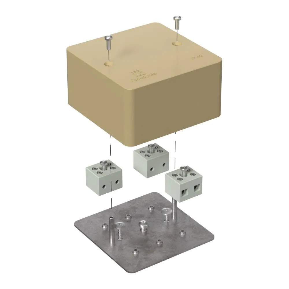 Fire-resistant box for cable duct 40-0460-FR6.0-6 E15-E120 RAL1001 85x85x45 (44 pcs/box) Promrukav 40-0460-1001-FR6.0-6