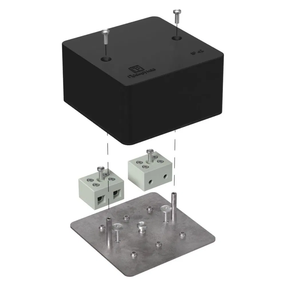 Fire-resistant box for cable duct 40-0460-FR10.0-4 E15-E120 RAL9005 85x85x45 (44 pcs/box) Promrukav 40-0460-9005-FR10.0-4