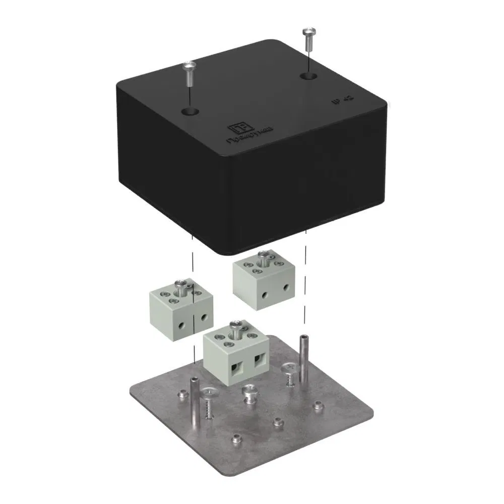 Fire-resistant box for cable duct 40-0460-FR6.0-6 E15-E120 RAL9005 85x85x45 (44 pcs/box) Promrukav 40-0460-9005-FR6.0-6