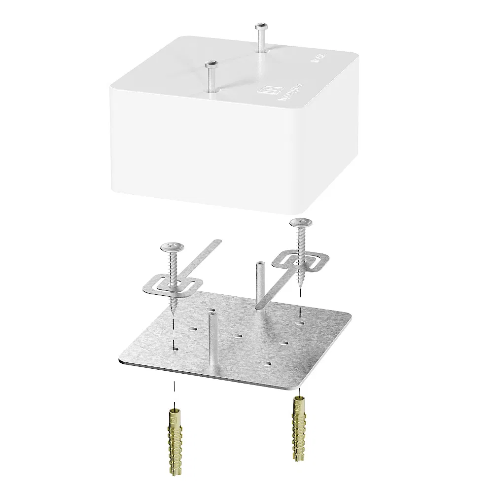 Fire-resistant junction box for cable duct 40-0460-FR RAL9003 85x85x45 Промрукав