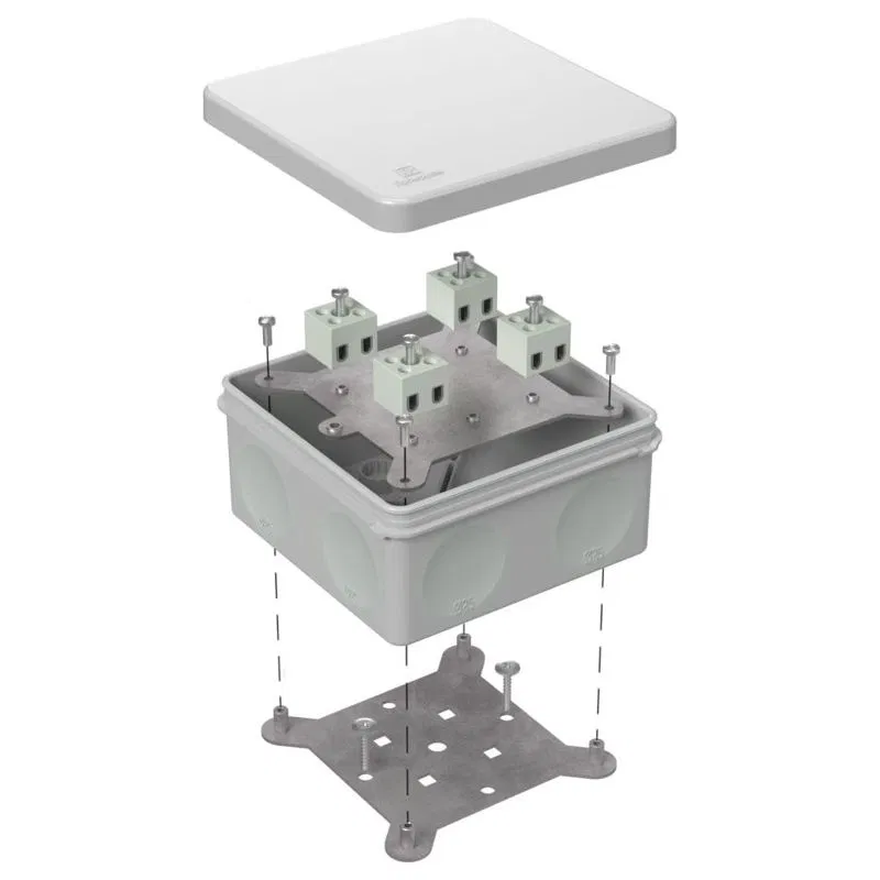 Коробка огнестойкая ОП 100х100х50мм 60-0300-FR2.5-8 Е15-Е120 двухкомпонентн. Промрукав 60-0300-7035-FR2.5-8