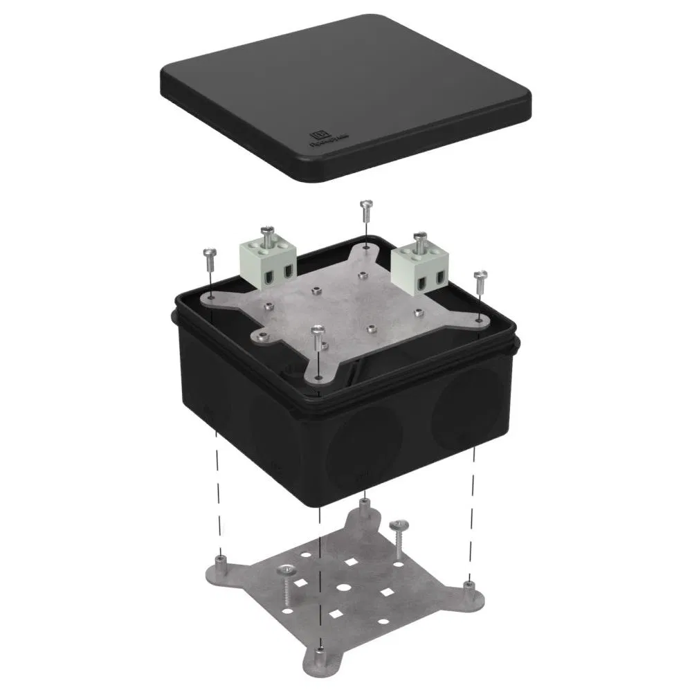 Fire-resistant box for two-component seal 60-0300-FR2.5-4 E15-E120 RAL9005 100x100x50 (14 pcs/box) Promrukav 60-0300-9005-FR2.5-4