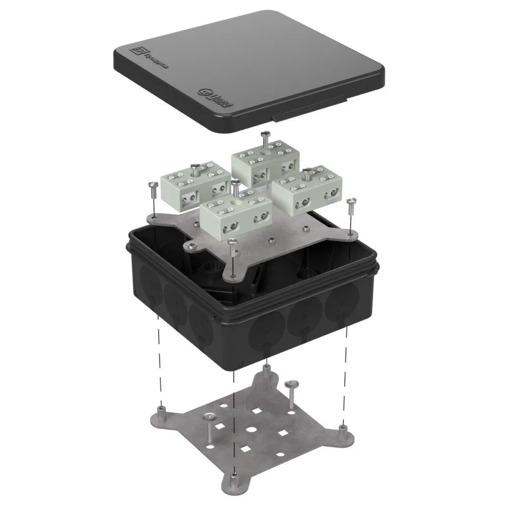 Fire-resistant junction box for two-component cable protection 60-0303-9005-FR6.0-4-8-P E15-E60 100x100x40 Promrukav