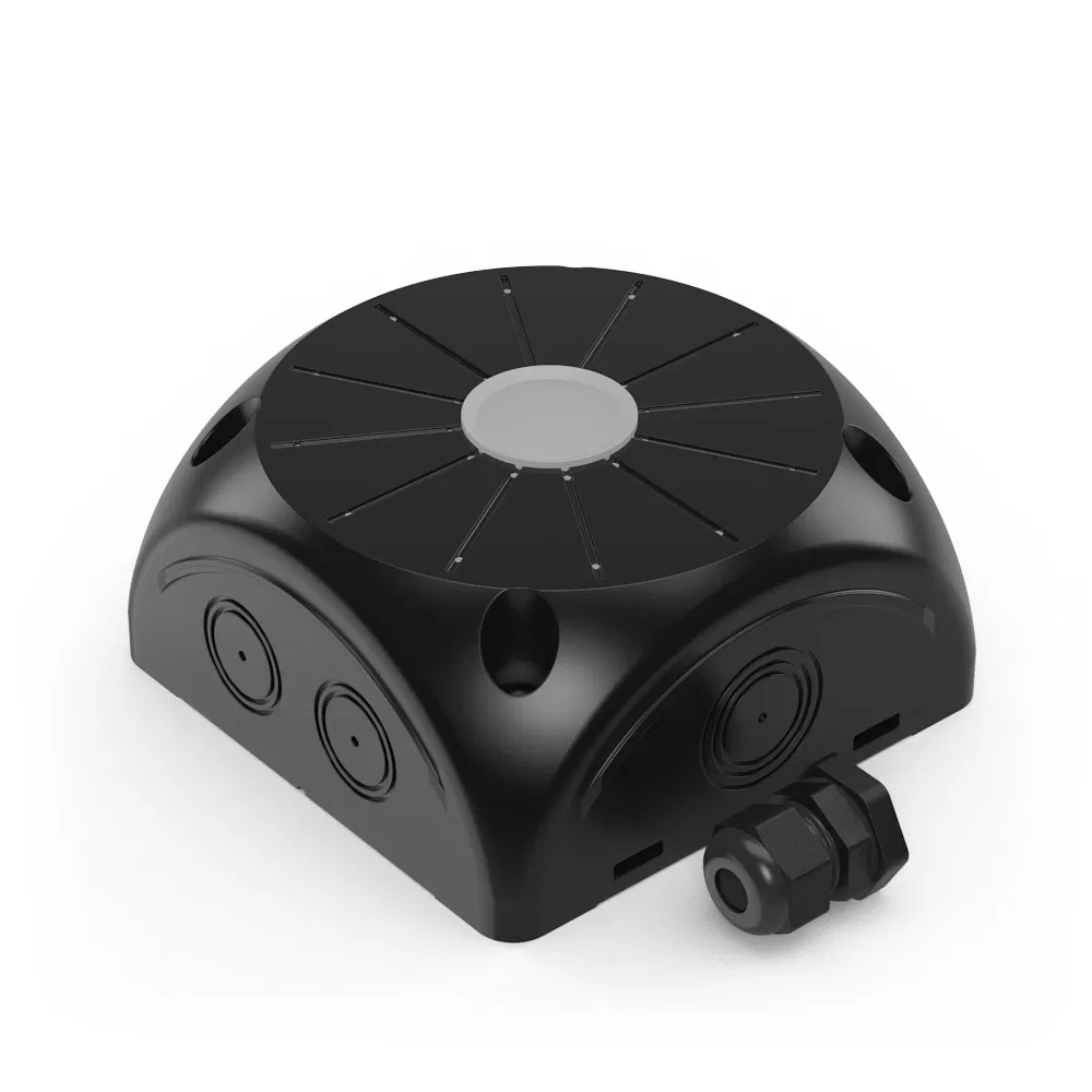 Two-component halogen-free (HF) black junction box 60-0500-9005-КВ for video cameras 100x100x50 with cable entry Промрукав