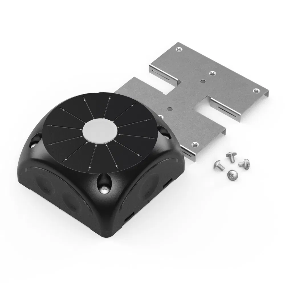 Two-component junction box 60-0505-9005-П for video cameras with membranes black 100x100x50 with mounting plate Промрукав