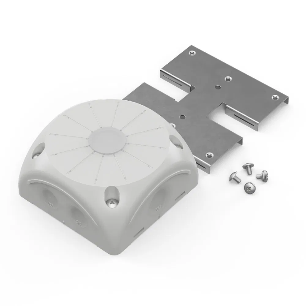 Two-component junction box 60-0505-П for video cameras with membranes gray 100x100x50 with mounting plate Промрукав