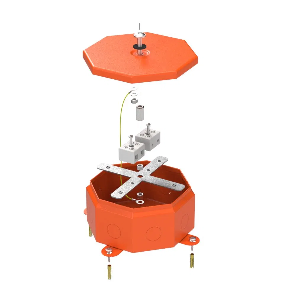 Коробка металлическая огнестойкая Октагон 70-0101-FR10.0-4 Е15-Е120 RAL2003 130х130х63 (9 шт/кор) Промрукав 70-0101-2004-FR10.0-4