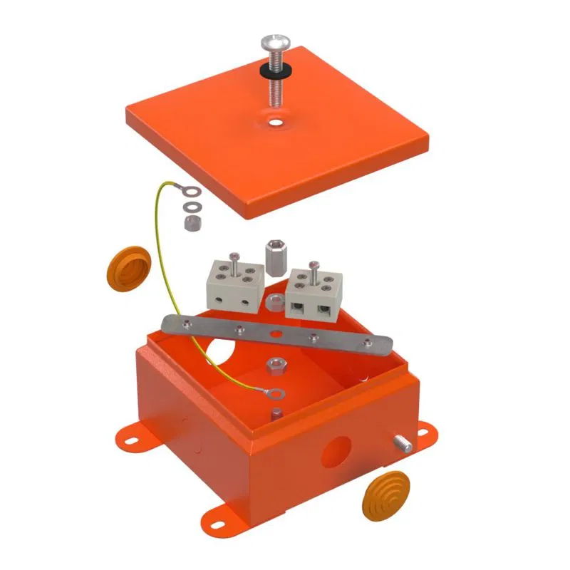 Fireproof box 110x110x65 70-0360-FR10.0-4 E15-E120 metal. Promrukav 70-0360-FR10.0-4