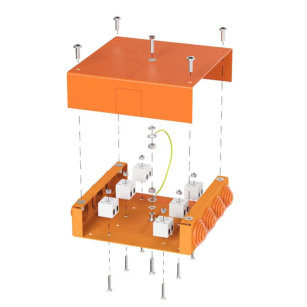 Fire-resistant metal box 70-0370-FR2.5-12 E15-E120 130x130x35 Промрукав