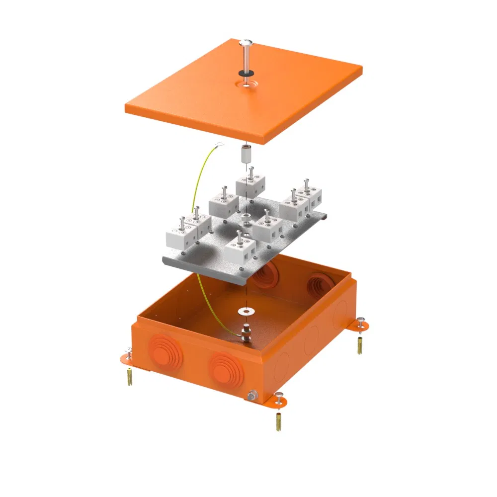 Fire-resistant metal box 70-0385-FR10.0-16 E15-E120 RAL2003 150x200x60 (6 pcs/box) Promrukav 70-0385-2004-FR10.0-16
