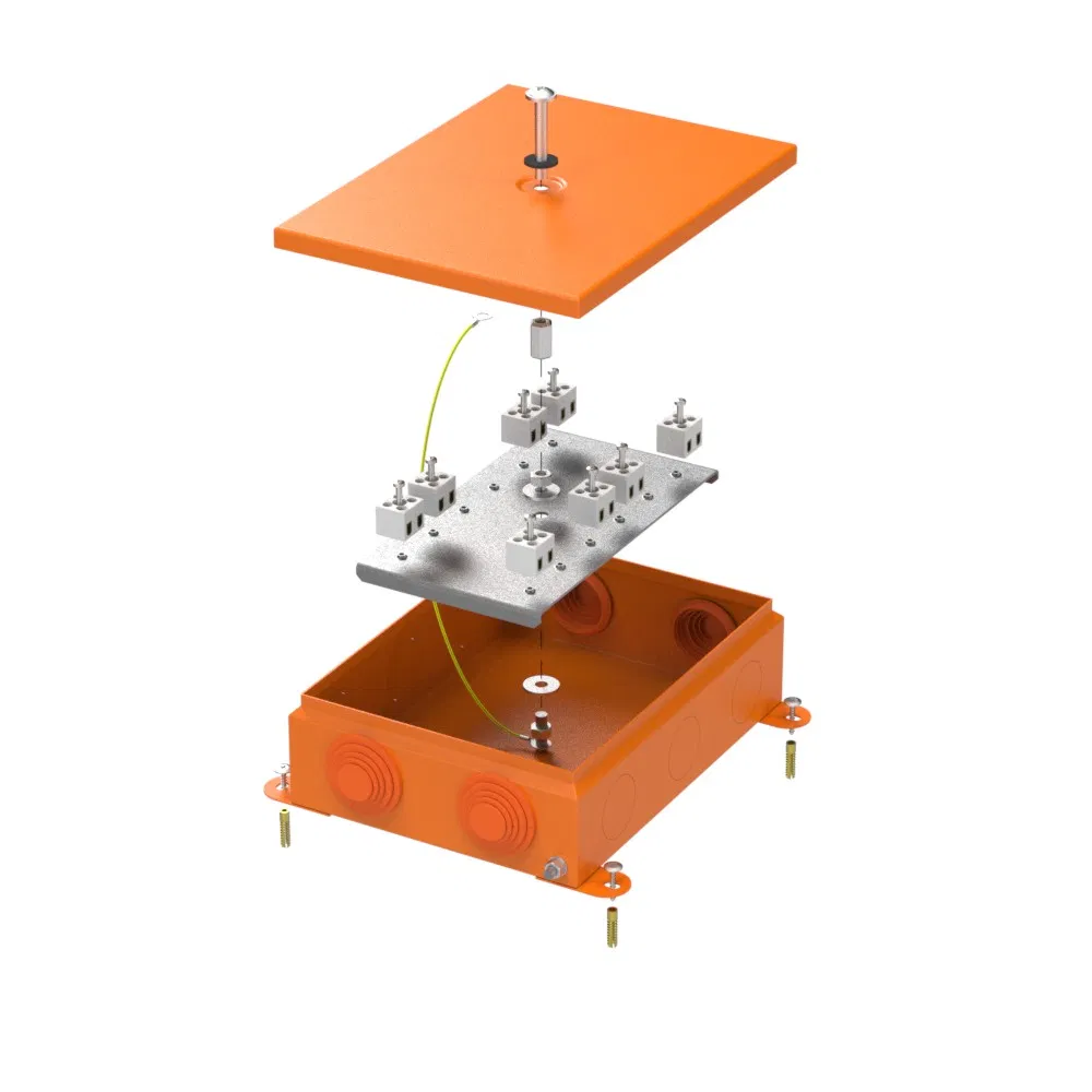 Коробка металлическая огнестойкая 70-0385-FR2.5-16 E15-E120 RAL2003 150x200x60 (6 шт/кор) Промрукав 70-0385-2004-FR2.5-16