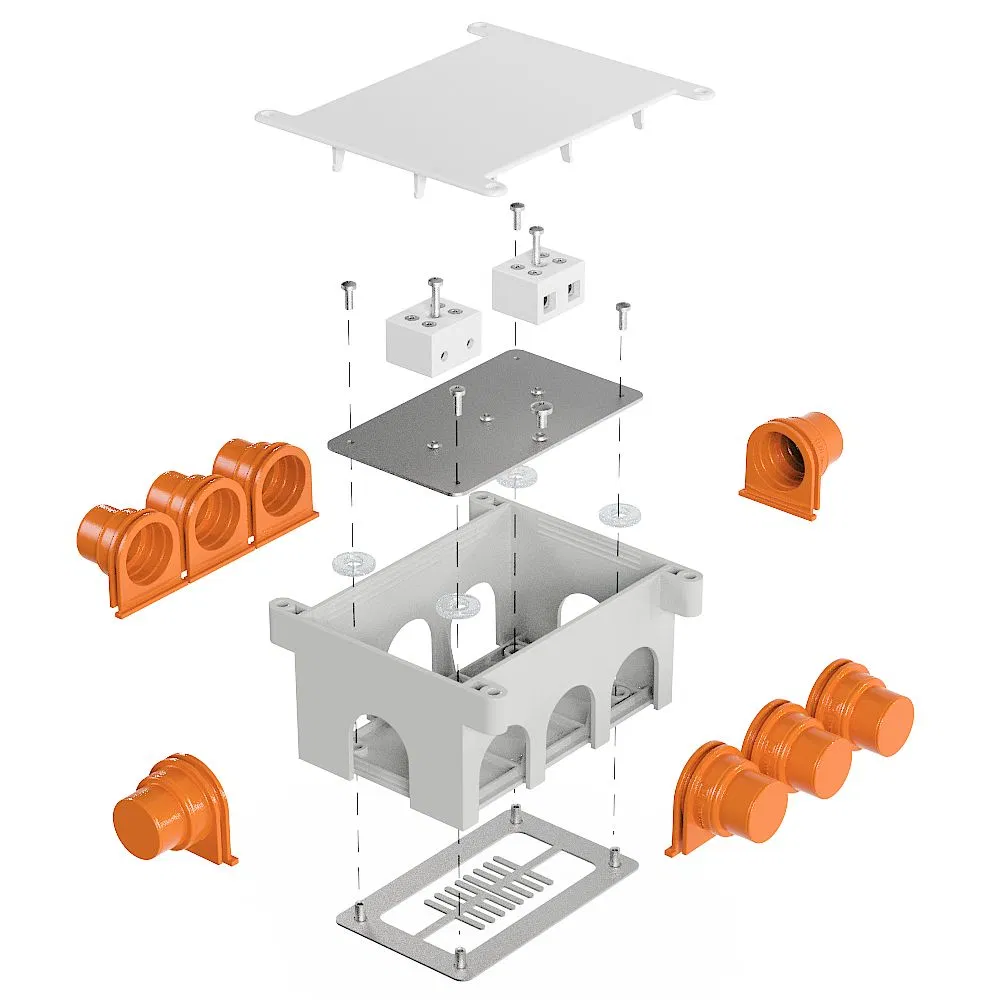 Fireproof box for concrete pouring 80-0890-FR10,0-4 E15-E120 118x76x60 (18 pcs/box) Promrukav