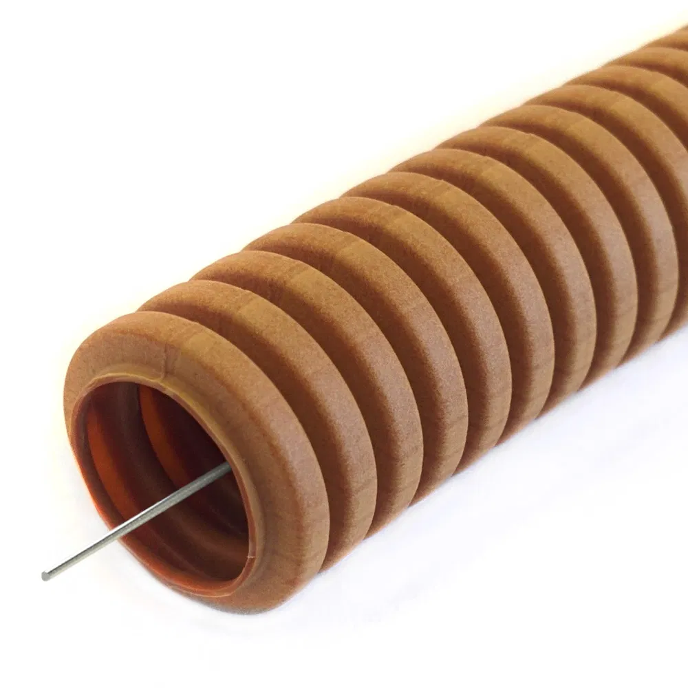 Corrugated PVC pipe lightweight 350 N black with stripes d16 mm (25 m/pkg) Promrukav