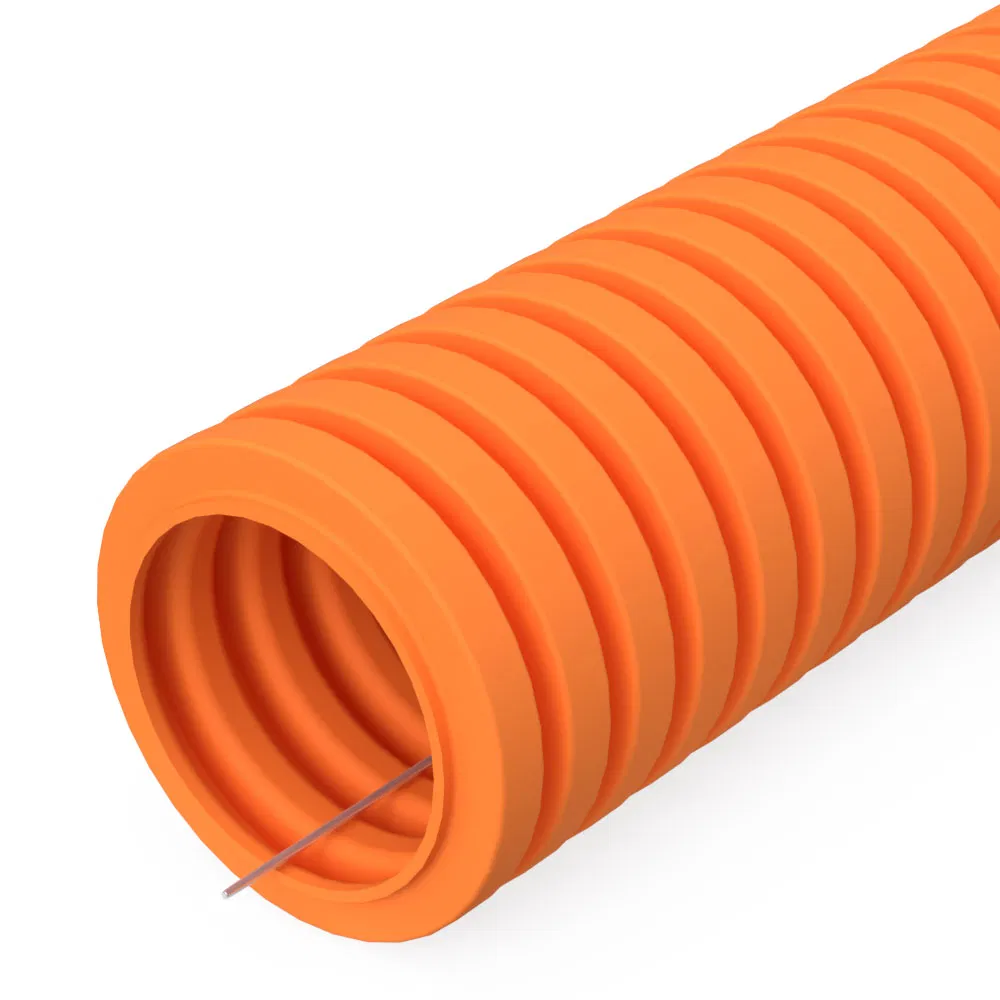 PVC 轻型波纹管 350 N 不燃 (NG) 橙色带丝 d16 mm (25m/4500m u/p/pal) Промрукав PR01.00443