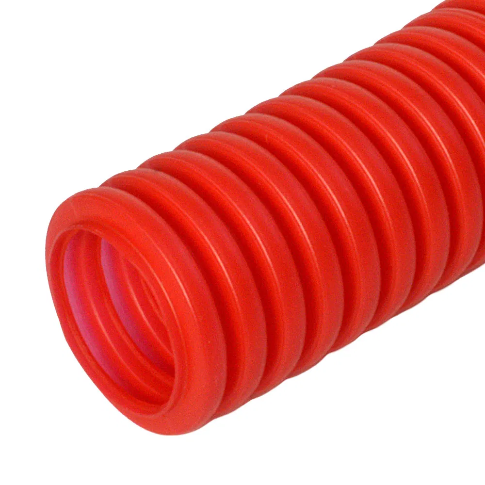 Corrugated HDPE protective pipe for MPT (peshel) red d40/31.2 mm (15m/960m up/pal) Promrukav