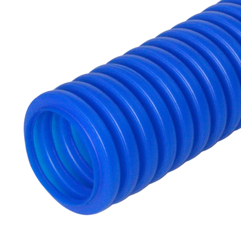 Corrugated HDPE protective pipe for MPT (Peshel) blue d25/18.3 mm (50m/2600m pack/pal) Promrukav