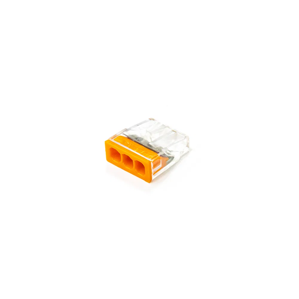 SMK quick-release cross-section 0.5 - 2.5 mm² 3-wire transparent / orange (100 pcs/pack) Promrukav PR08.22864