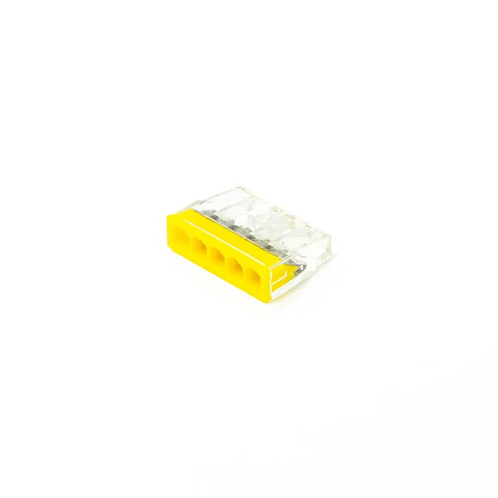 SMK quick-release cross-section 0.5 - 2.5 mm² 5-wire transparent / yellow (100 pcs/pack) Promrukav PR08.22866