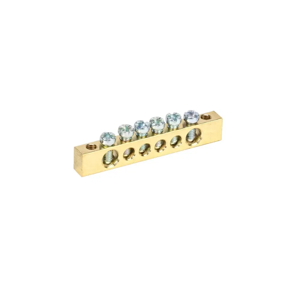 "N" 零线汇流排 6x9mm 6/2 (6组/两端固定) (10个/包) Промрукав PR08.28874