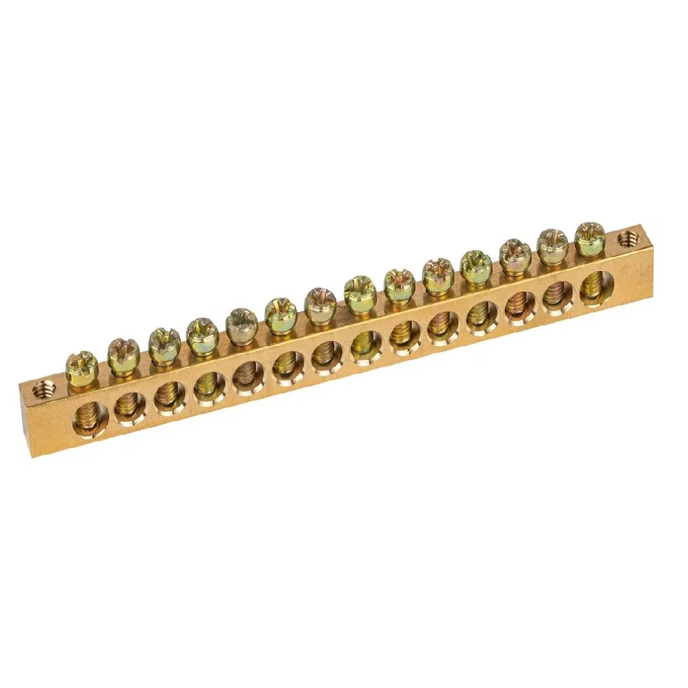 "N" 零线汇流排 6x9mm 14/2 (14组/两端固定) (10个/包) Промрукав PR08.28878