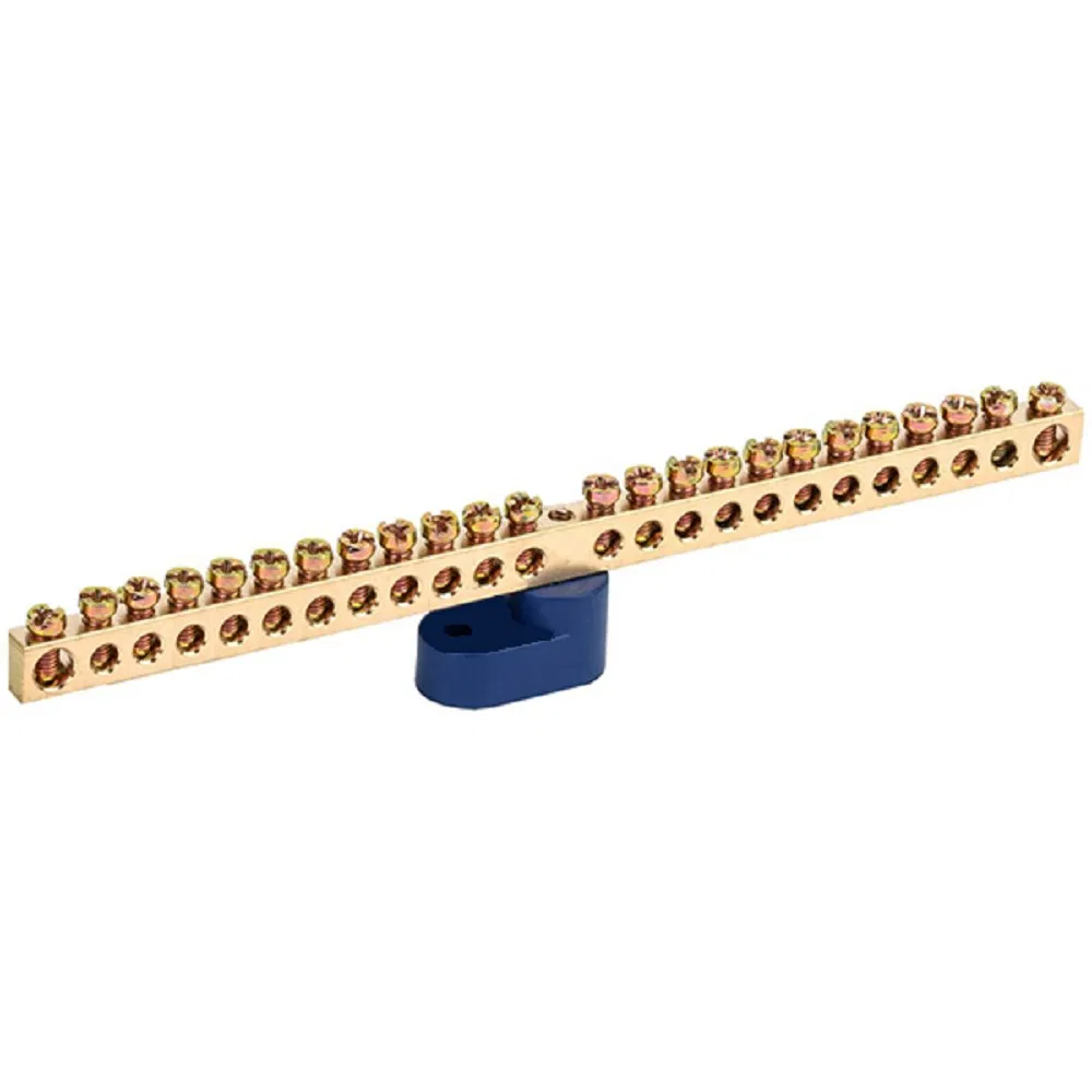 "N" busbar zero 6x9mm 22/1 (22 groups/center fastening) with one angle insulator (10 pcs/pack) Promrukav PR08.28915