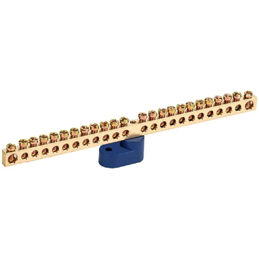 "N" busbar zero 6x9mm 24/1 (24 groups/center fastening) with one angle insulator (10 pcs/pack) Promrukav PR08.28916