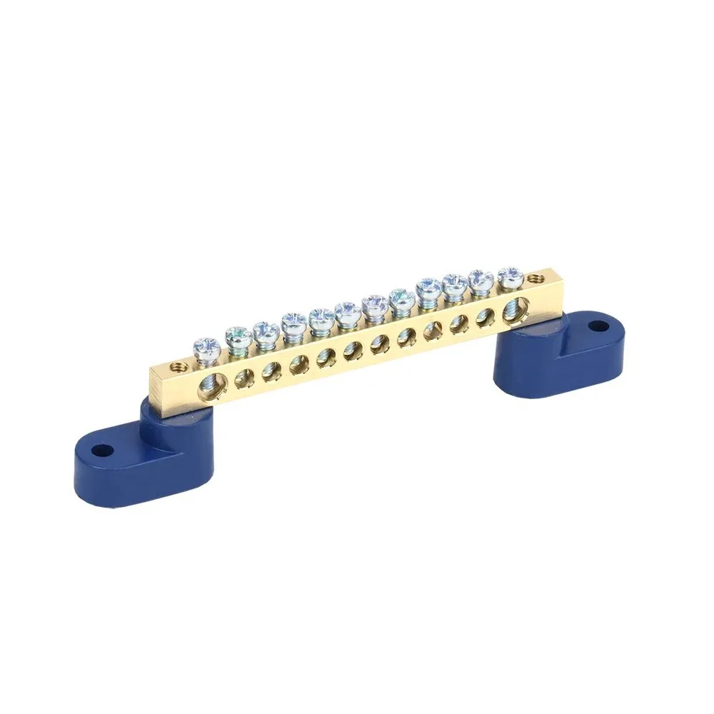 "N" busbar zero 6x9mm 12/2 (12 groups/edge fasteners) with two angle insulators (10 pcs/pack) Promrukav PR08.28932